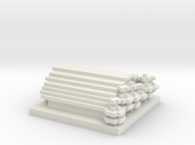 30x30 Town hall (1mm series) in White Natural Versatile Plastic