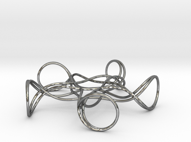 Pentagonal Knot in Polished Silver