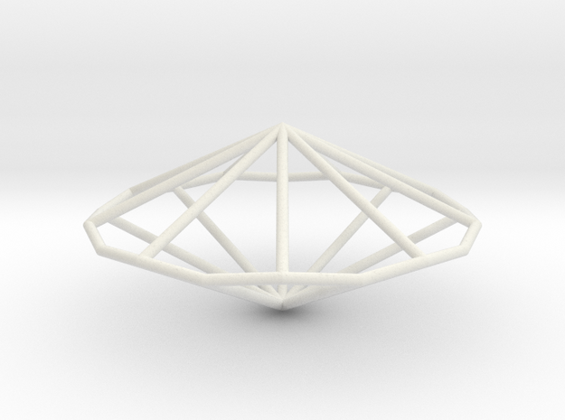 NonagonalTrapezohedron 70mm in White Natural Versatile Plastic
