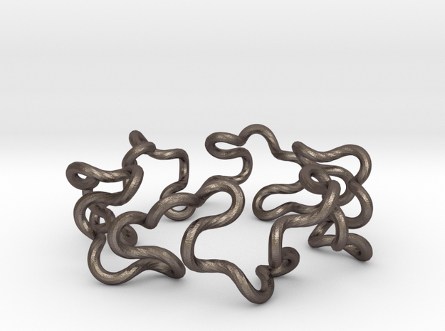Curly Knot in Polished Bronzed Silver Steel