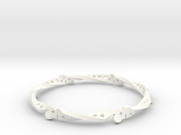 Sine Bar Mobius Bracelet in White Processed Versatile Plastic