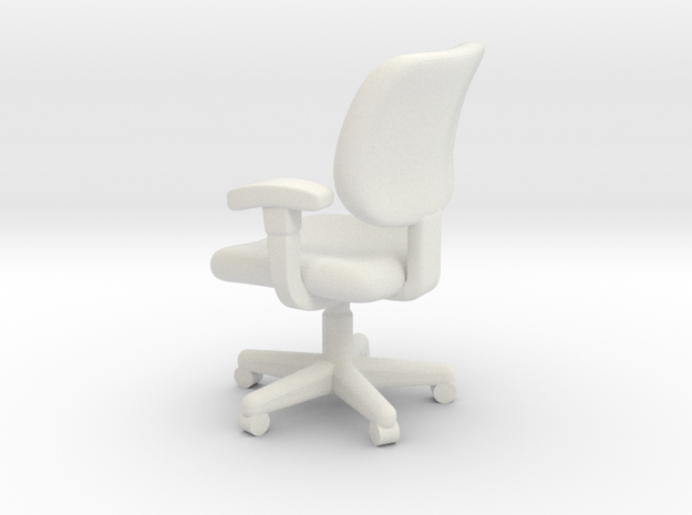 1:48 Office Chair (Not Full Size) in White Natural Versatile Plastic