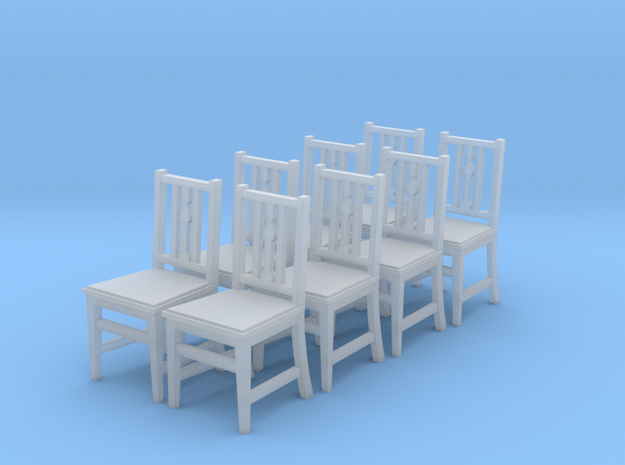 1:48 Arts & Crafts Chair, Set of 8 in Smooth Fine Detail Plastic