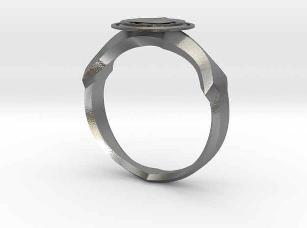 Christian Navigator Ring 2 in Natural Silver