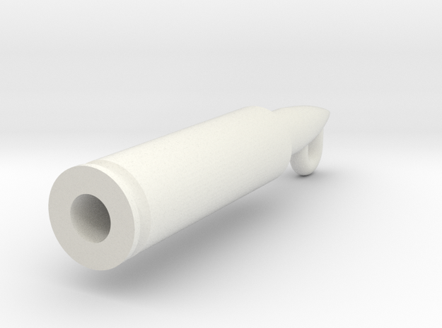 Rifle Bullet Pendant in White Natural Versatile Plastic