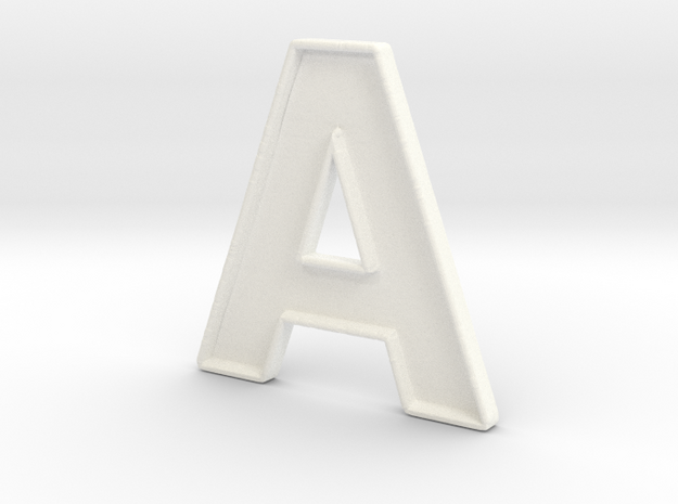 A, Typeface in White Processed Versatile Plastic