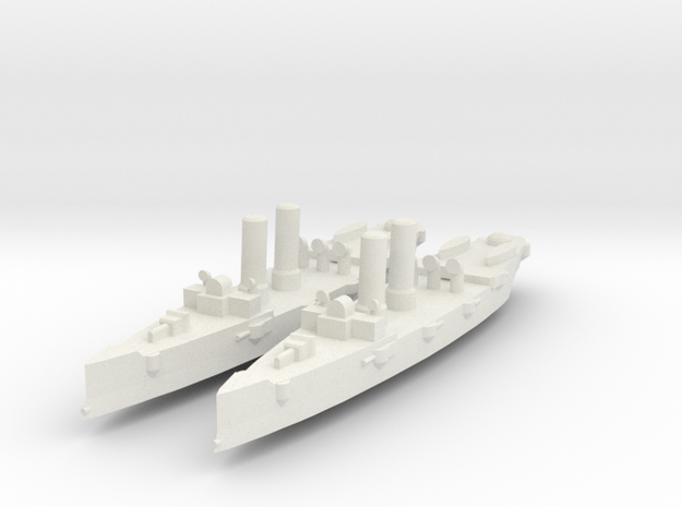 USS Montgomery (1890) 1:1800 x2 in White Natural Versatile Plastic