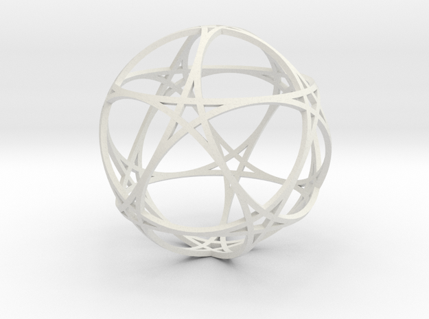 Pentragram Dodecahedron 1 (narrowest) in White Natural Versatile Plastic