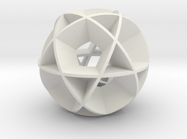 Icosidodecahedron (wide) in White Natural Versatile Plastic