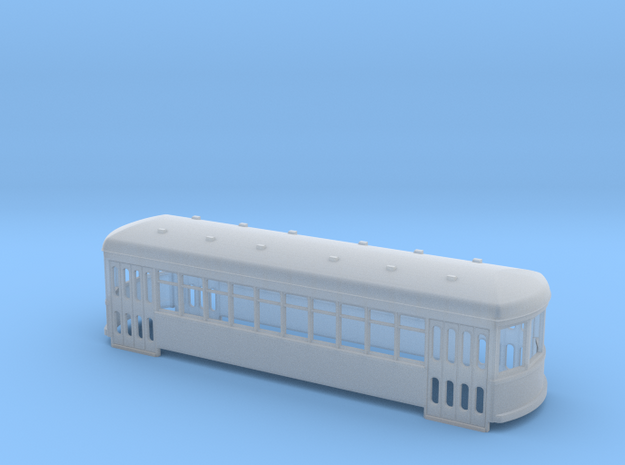 N scale short trolley - city car 10 window in Tan Fine Detail Plastic