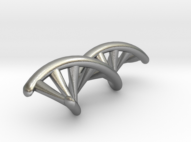 DNA Double Helix Pendant in Natural Silver