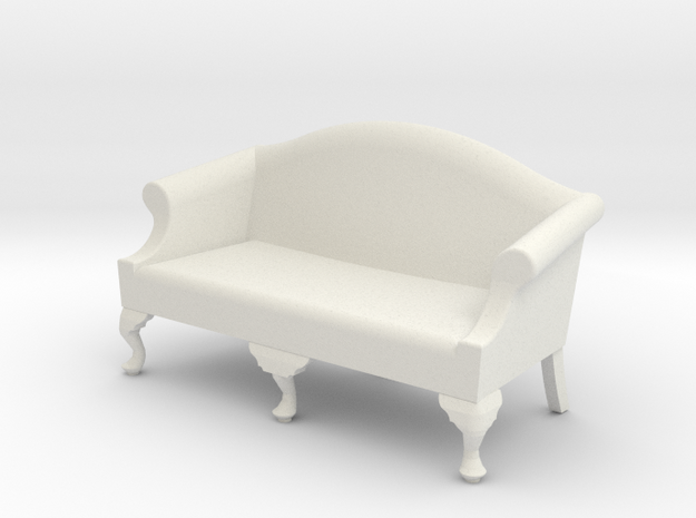 1:24 Queen Anne Sofa, Medium in White Natural Versatile Plastic