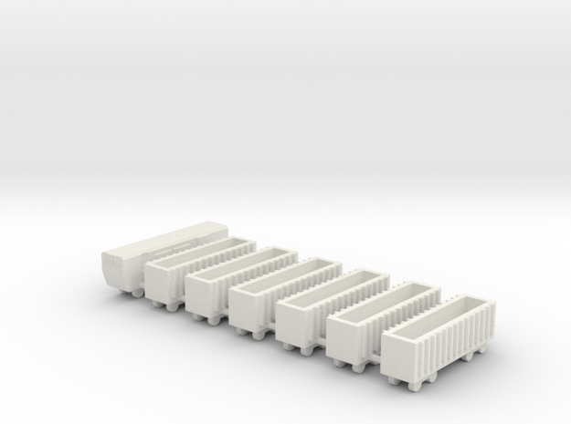 1/700 Coal And Mineral Train Set in White Natural Versatile Plastic