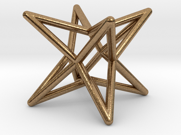 Octahedron Star Earring in Natural Brass
