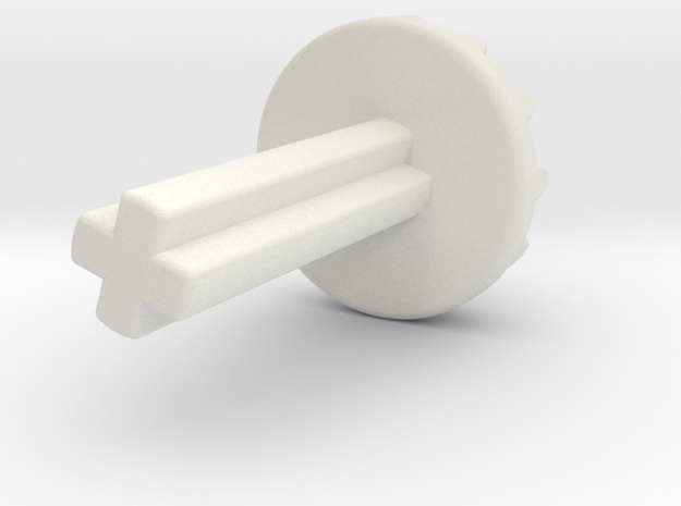 12 tooth bevel with axle  in White Natural Versatile Plastic