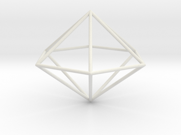 hexagonal dipyramid 70mm in White Natural Versatile Plastic