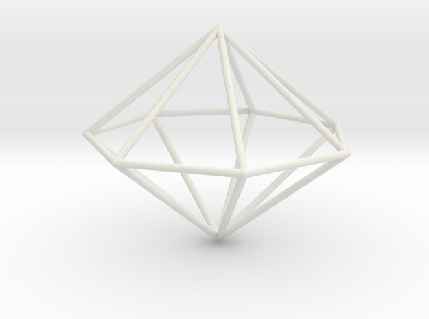 heptagonal dipyramid 70mm in White Natural Versatile Plastic