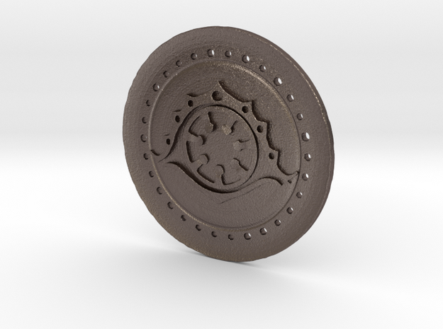 The Chroniclers Coin in Polished Bronzed Silver Steel