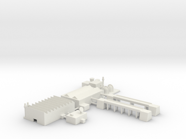 1" Buildings Set 2 - Industrial in White Natural Versatile Plastic