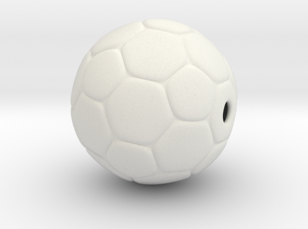 Soccer Ball Bead in White Natural Versatile Plastic
