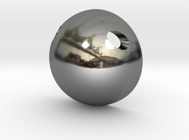 Half Sphere Pendant in Fine Detail Polished Silver