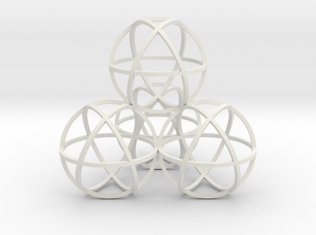 Sphere Tetrahedron in White Natural Versatile Plastic