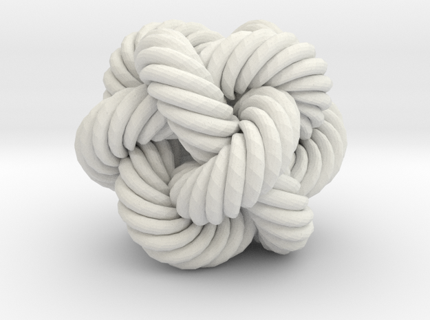 Rope Bead (M) in White Natural Versatile Plastic