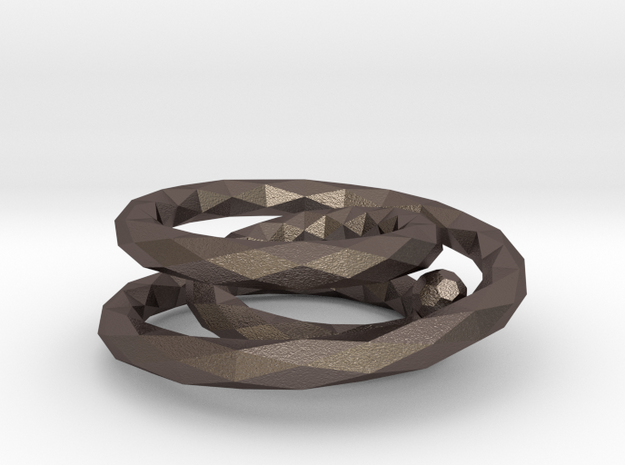 Ring (single-stranded with three turns) in Polished Bronzed Silver Steel
