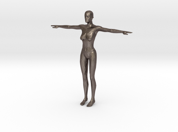 Makehuman Opensource Female in Polished Bronzed Silver Steel