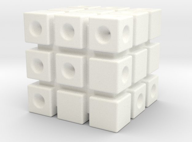 3 Cubed Die in White Processed Versatile Plastic