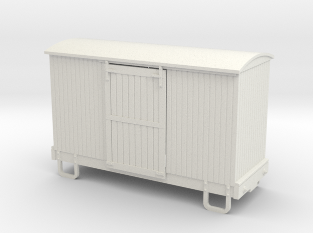 55n9 13ft 4 wheeled box car - round roof in White Natural Versatile Plastic