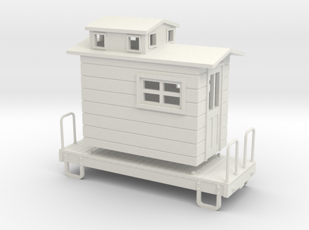 55n9 13ft 4 wheeled Logging caboose - with coppola in White Natural Versatile Plastic