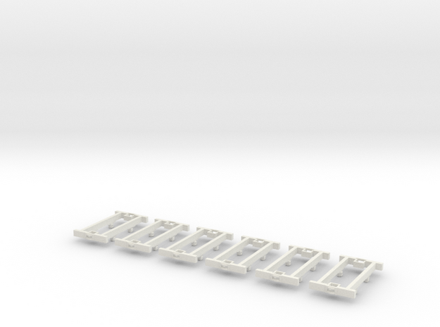 O9 4w Underframe (long) x6 in White Natural Versatile Plastic