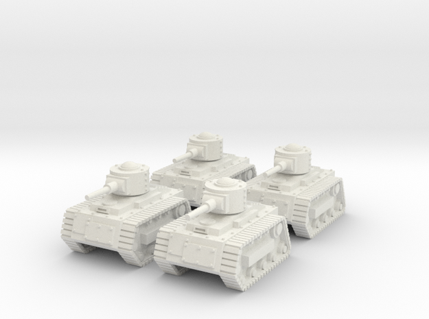 15mm Gobbo Tankettes (x4) in White Natural Versatile Plastic