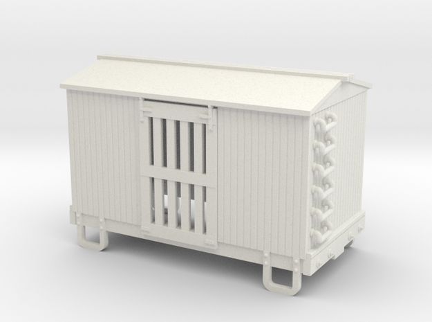 HOn30 13ft 4w ventilated box car in White Natural Versatile Plastic