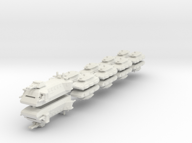 US Ground Support Fleet (18 Ships) 6mm in White Natural Versatile Plastic
