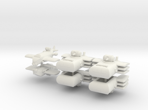 French Small Fleet (6 ships) 6mm in White Natural Versatile Plastic