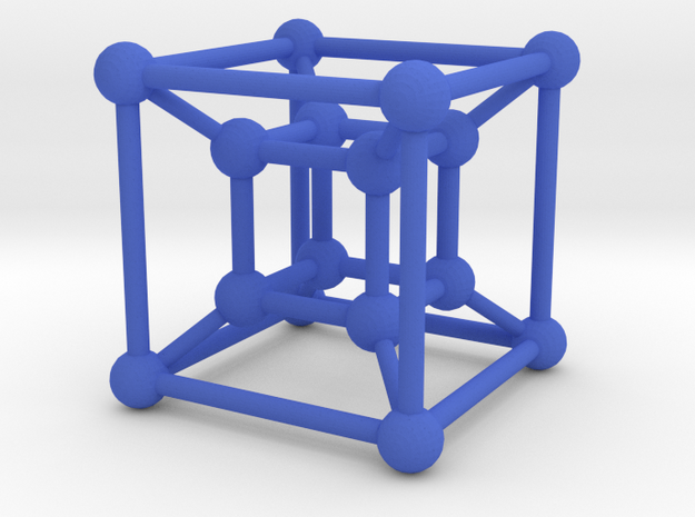 Tesseract in Blue Processed Versatile Plastic