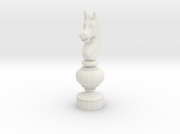 Smaller Staunton Knight Chesspiece in White Natural Versatile Plastic
