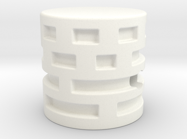 Maze Style knob in White Processed Versatile Plastic