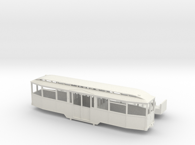 Tram Leipzig Mitteleinstieg Beiwagen Typ 61 (1:87) in White Natural Versatile Plastic