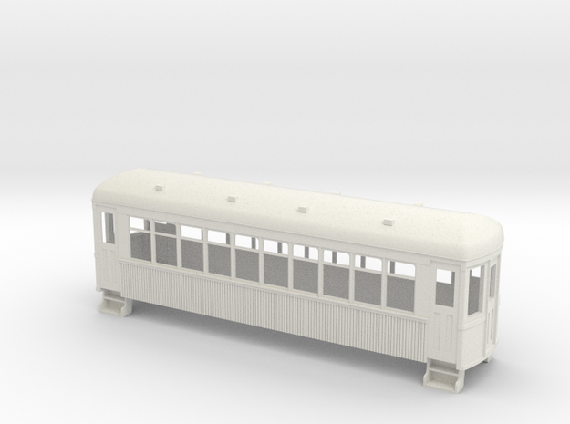 On30 trolley coach wood in White Natural Versatile Plastic