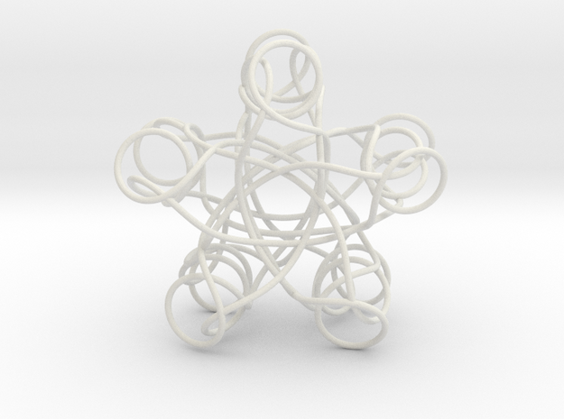 Pentagonal Knot in White Natural Versatile Plastic