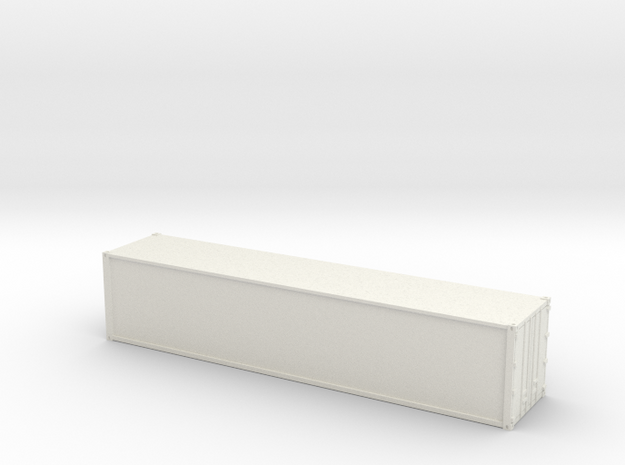 40ft Container Smooth, (NZ120 / TT, 1:120) in White Natural Versatile Plastic