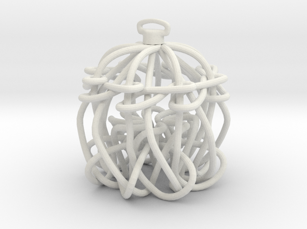 Knot Ornament in White Natural Versatile Plastic