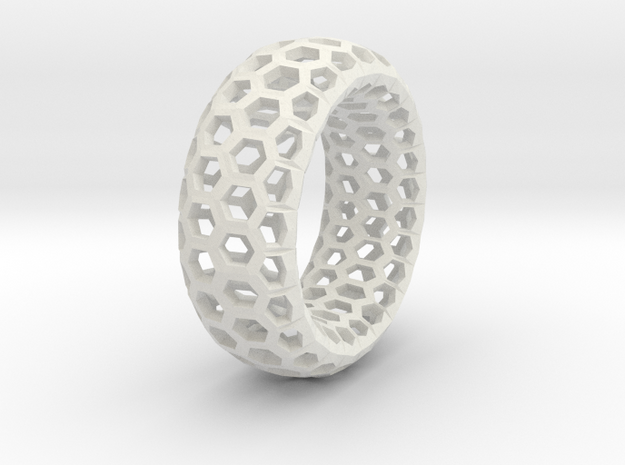 Hexagon Pattern Bracelet in White Natural Versatile Plastic