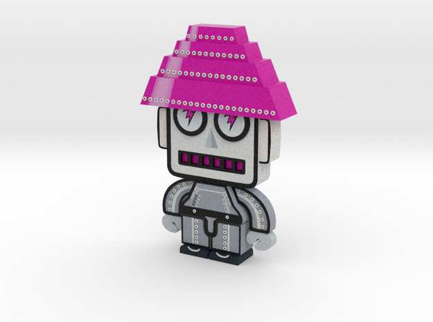 DevoBots Series 1 B/W with Pink Energy Dome : Bob  in Full Color Sandstone