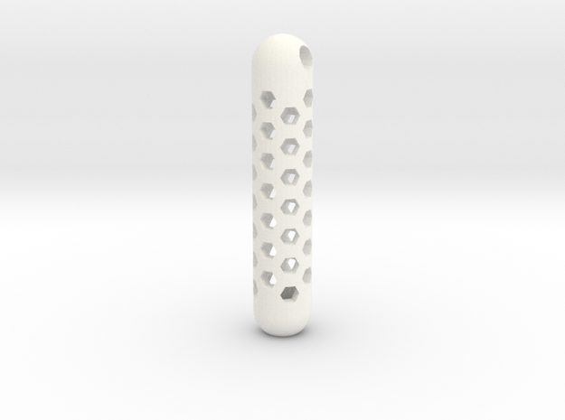tritium keychain honeycomb in White Processed Versatile Plastic