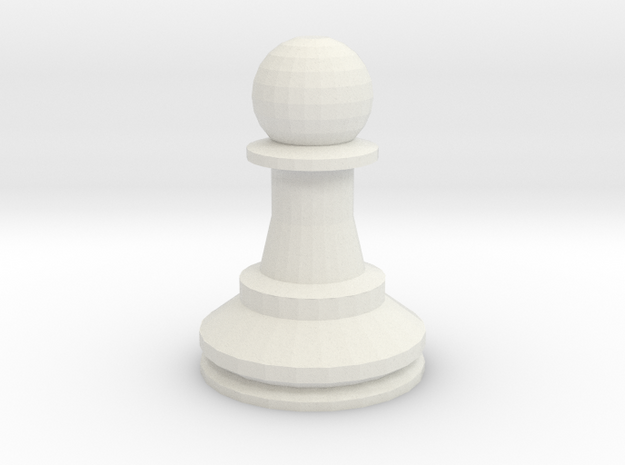 Large Staunton Pawn Chesspiece in White Natural Versatile Plastic