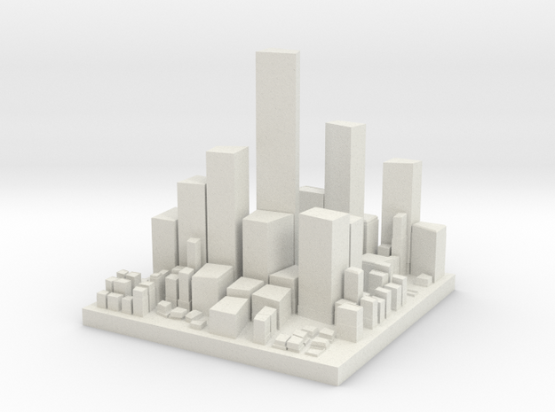 Very small City in White Natural Versatile Plastic